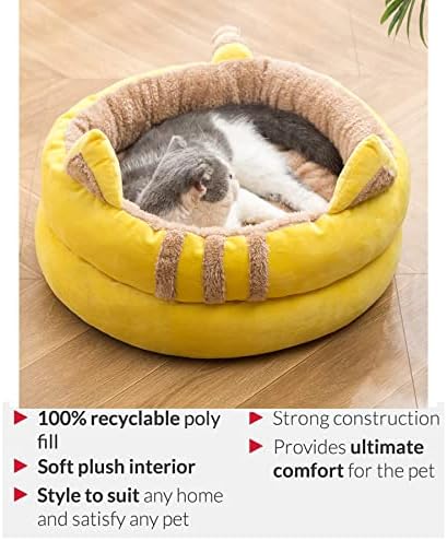 Cama de gato semi -fechada - cama de cachorro de rosquinha - colhe de almofada de tapa cor 3 casa para cã