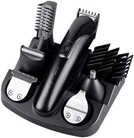 MJWDP Profissional Men Cabelo elétrico Clipper 6 em 1 Máquina multifuncional Máquina de cabelo recarregável aparador de cabelo