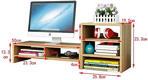 Teerwere Monitor Laptop e tela Stand para desktop, Suporte para TV ou PC Monitor de computador, Mesa de mesa de escritório ergonômica Stand para armazenamento de teclado Lapto multimídia