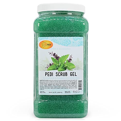 Spa Redi - esfoliando gel de pedra -pomes, hortelã e eucalipto, 128 oz - manicure, pedicure e esfoliante do corpo