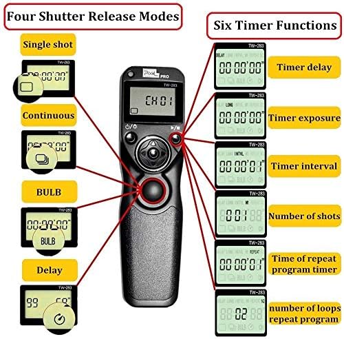 Timer remoto Pixel Tww283-L1 Liberação remota do obturador Timer para Panasonic S5 S1 G95 G91 G90 G9 G10 G70 GH3 GH4 GH5 GX7 G85