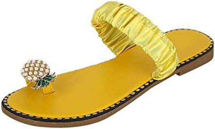 Chinelos de chinelos rbculf para sandálias de dedo do dedo feminino 2023 verão boho abacaxi deslize em sandálias de slides praia