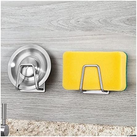 Cozinha aço inoxidável pia esponjas de esponjas auto adesivo de drenagem rack de rack de cozinha ganchos de parede
