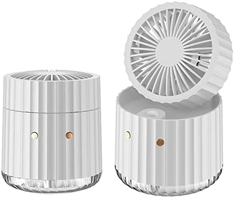Umidificador do ventilador pequeno ventilador portátil portátil, ventilador de spray de mesa recarregável com ar de 3 velocidades.