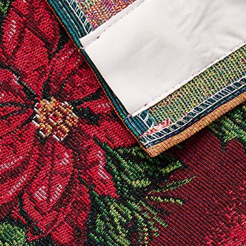 Linen Violet Decorativa de Natal Poinsétias Design Tapestry 60 x 15 Valance da janela