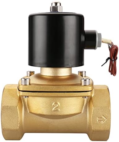 Baomain 2 polegadas DC 24V Brass elétrica Válvula Solenóide Água Air Fuels NC Válvula 2W-500-50