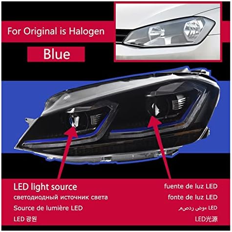 Faróis compatíveis com VW Golf 7 Mk7.5 GTI LED 2013-2020 Golf 7.5 Lvicutão de carros de luz DRL Signal Signal Lens Acessórios