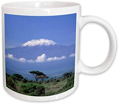3drose Africa Tanzânia Mt Kilimanjaro Paisagem e Zebra - Gavriel Jecan, caneca de cerâmica, 11 onças