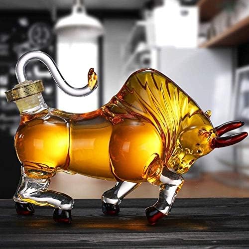 Decanter de uísque de vaca, decantador de uísque em estilo de vaca em forma de animais para decantador de uísque para