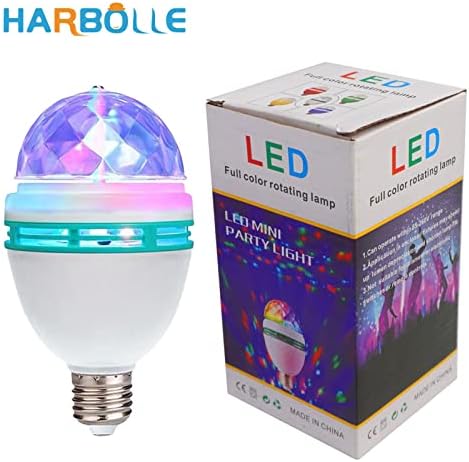 Harbolle RGB Bulbo de rotação de cores, e26/e27, lâmpadas de festa led lâmpadas coloridas lâmpadas estroboscópicas de lâmpada