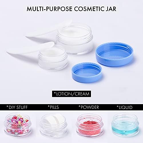 40pcs 10 gramas de recipientes de cosméticos plásticos com tampas para loção, cremes, toners, protetores labiais, amostras