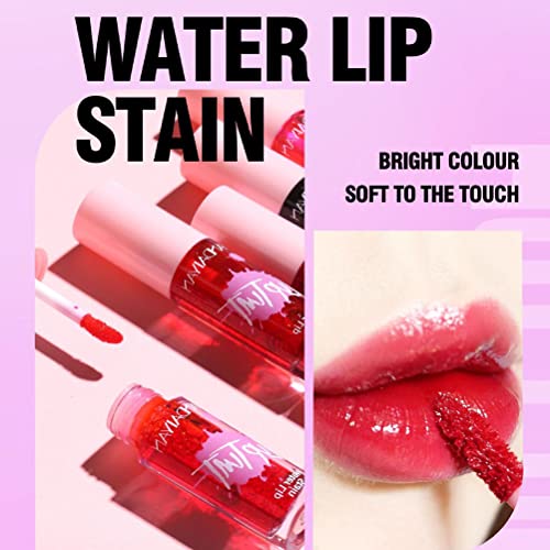 6 Cores Conjunto de manchas de tonalidade labial, coreana Torna lábio Hidratante Lip Lip Gloss Longo Diário Não Desbotado Dye Lip Lip Cup