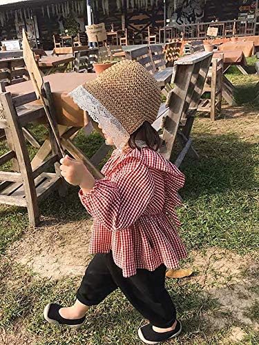 Criança criança garotinha de verão chapéu de palha de bowknot praia chapéus de proteção solar