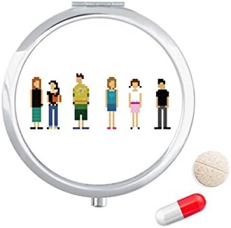 Personagens de jogo Pixel Pill Case Pocket Medicine Storage Dispensador de contêiner