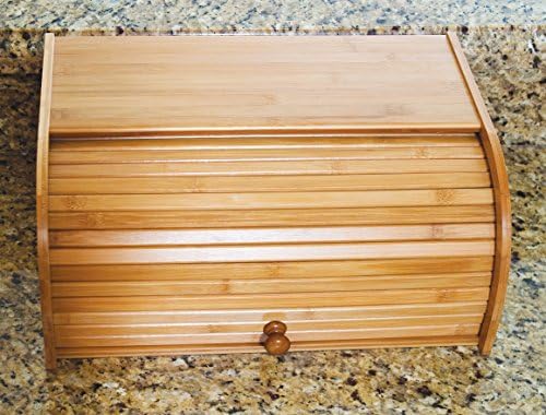 Lipper International Acacia Wood Rolltop Bread Box, 16 x 10-3/4 x 7