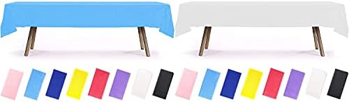 Pacote de Partywoo - toalha de mesa azul e toalha de mesa branca, toalha de mesa de retângulo de 54 x 108 polegadas