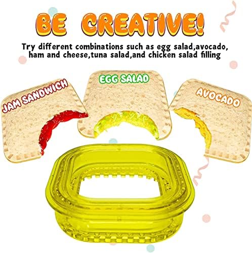 Ifamily Uncrustables Cutter e selador Remover crosta de pão Faça sanduíches de bricolage para crianças, quadrado
