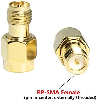 Adaptador SMA para RP-SMA, pino masculino SMA de 5 pacotes para RP-SMA Feminino Adaptador do Adaptador para o roteador LTE, antenas
