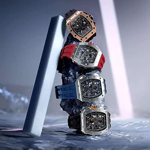 Relógios de luxo para homens BOMBA BOMBA MEN 50M 50m de movimento japonês de quartzo japonês tonneau aço inoxidável copo de safira com cronógrafo função de cronógrafo