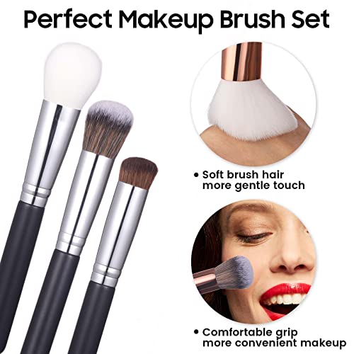 Escovas de maquiagem 3 PCs Prave de cosméticos sintéticos premium ， Kabuki blush bronzer pincel de face bronzer amigável