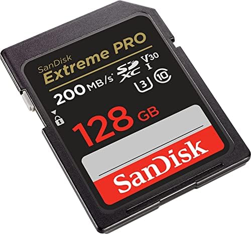 Sandisk Extreme Pro 128GB SDXC UHS-I Card Funciona com câmera Canon Mirrorless EOS R6 II Classe 10 U3 Pacote com tudo, menos