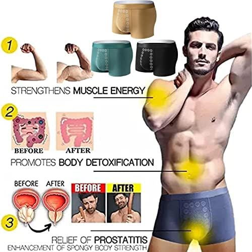 Roupa íntima Kuqcco EFT- Terapia de campo de energia Energy Men's Underwear, roupas íntimas EFT para homens