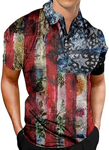 Camiseta de verão camiseta masculina performance patriótica do dia da independência da bandeira americana clássico fit