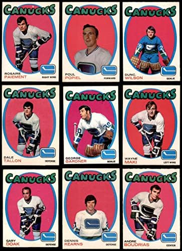 1971-72 O-PEE-Chee Vancouver Canucks perto de Team Set Vancouver Canucks Ex Canucks