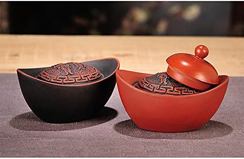 Engol de cerâmica de fabricação de mão, zisha chinesa retro lingote para tampa de bule, desktop yuan bao para ornamento de bandeja de