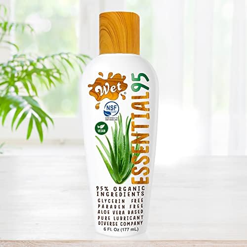 Essential molhado 95, 95% 95% Organic aloe vera lubrificante de 4 onças de fórmula calmante não-onça equilibrada de pH,