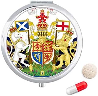 UK National emblem Country Symbol Caso Pocket Medicine Storage Caixa de armazenamento Dispensador