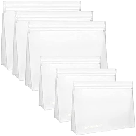 Gpurplebud 6 bolsas de higiene de higiene clear, PEVA Material PEVA TSA à prova de vazamento Sacos de zíper do tamanho