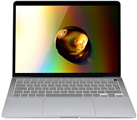 Capa do teclado Kwmobile Compatível com Apple MacBook Air 13 2018 2019 2020 A1932 - qwerty Layout Teclado de tampa de silicone Skin - Transparent