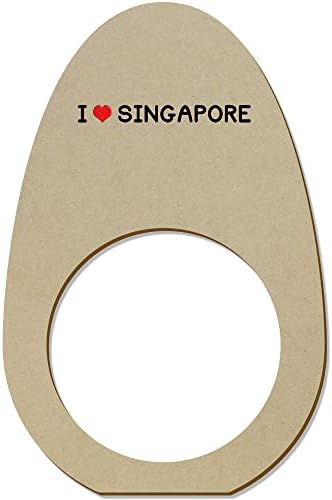 Azeeda 5 x 'I Love Singapore' Ringos/suportes de guardanapo de madeira