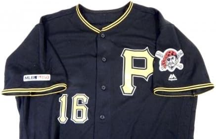 2019 Pittsburgh Pirates Jung Ho Kang #16 Game usou Black Jersey 150 Patch 48 74 - Jogo usou camisas MLB