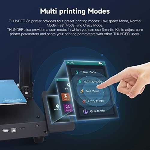 Impressora 3D do GEEETECH THUND 3D, impressora rápida de alta velocidade de 300 mm/s, eixo 5000 mm/s² x/y com acionamento