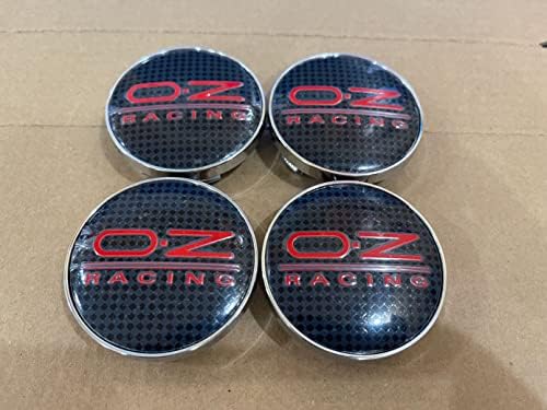 Junbie Conjunto de 4 tampas centrais de roda preto/vermelho tampas de 60 mm emblem hubcaps capa logotipo para oz