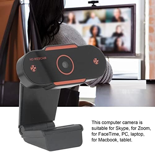 Fafeicy 720p PC webcam com microfone, câmera da web de foco automático de 30fps, câmera da web de microfone embutida para conhecer a aprendizagem, smart smartbell e bloqueio