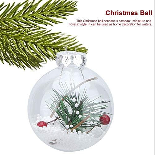 Huangxing - Bola de Natal, Bola de Natal Balada, Ornamento Pendurado Bola de Decoração de Natal, Miniatura Transparente e Novina para Decoração Home