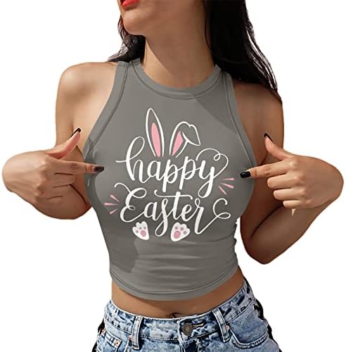 Camisas felizes da Páscoa para mulheres Tops gráficos de coelho