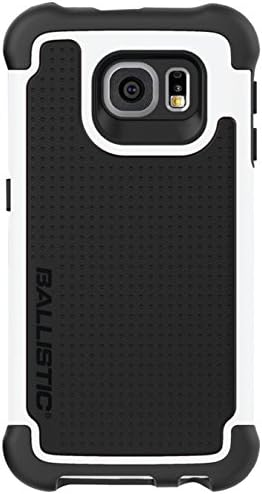 Case de galáxia balística S6 [jaqueta dura] Proteção de queda de seis lados para serviço pesado [preto / branco] Caso certificado de teste de 7 pés, estojo de proteção robusta para Samsung Galaxy S6