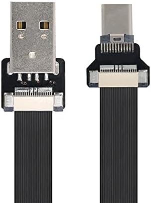 NFHK USB 2.0 tipo A masculino para USB-C tipo C Tipo C Cabo FPC Slim Slim para FPV & Disk & Telefone 20cm
