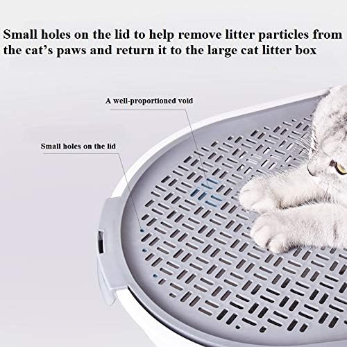 Caixa de areia de gato shypt com pá de areia de gato, bandeja de vaso sanitário à prova de respingos, com pá, fácil de limpar