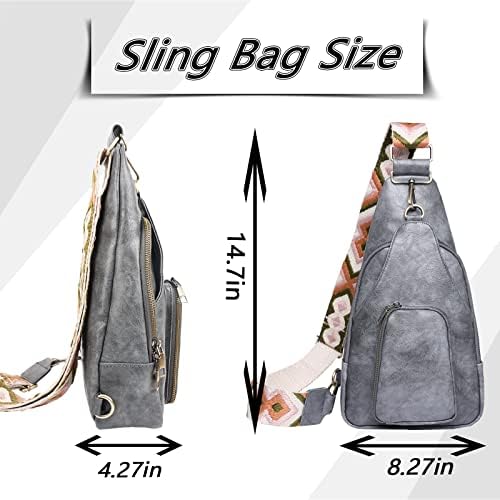 Bolsa sling saco de saco de crossbody pacote para mulheres, bolsa de peito multiuso com alça de ombro ajustável, bolsas