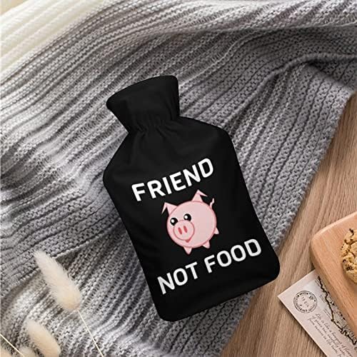 Pig Friend não comida vegan macia saco de água quente injeção de água de borracha fofa de água quente