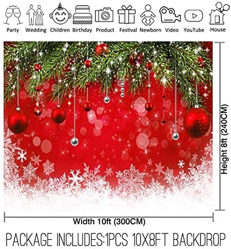 Allenjoy 10x8ft Fabric Floco de neve de Natal para o inverno Ano Novo Fotografia Família Família Birthday Supplies Glitter