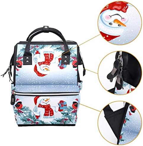 Mochila VBFOFBV Backpack, mochila grande fralda, mochila de viagem, mochila para laptop para mulheres, Snowman Christmas