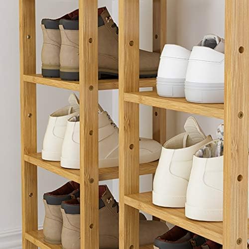 Rack de sapatos de bambu, organizador de rack de sapatos de várias camadas, montagem rápida, adequado para sala de estar, hall