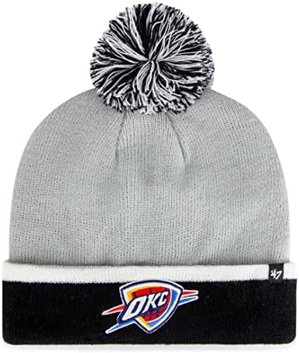 '47 Brand Fashion Static Fashion Feanie Hat com Pom Pom - NBA Premium premium Capinho de toque de malha de inverno
