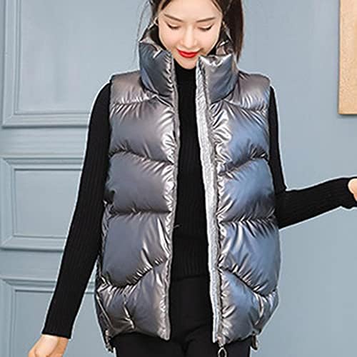 Casacos de inverno de foviguo para mulheres, fria sem mangas de inverno casacos do trabalho frontal aberto feminino